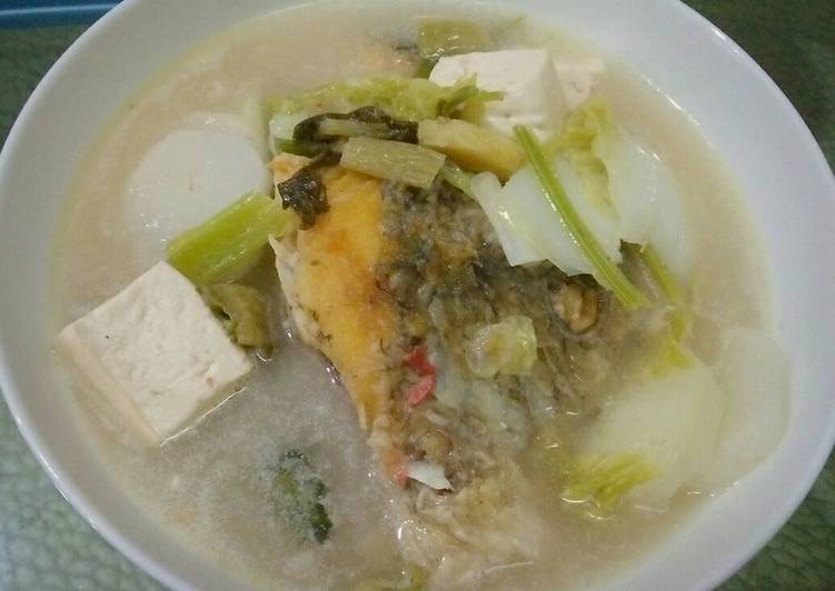 gambar untuk resep makanan Sup Ikan Gurame Sayur Asin kuah susu