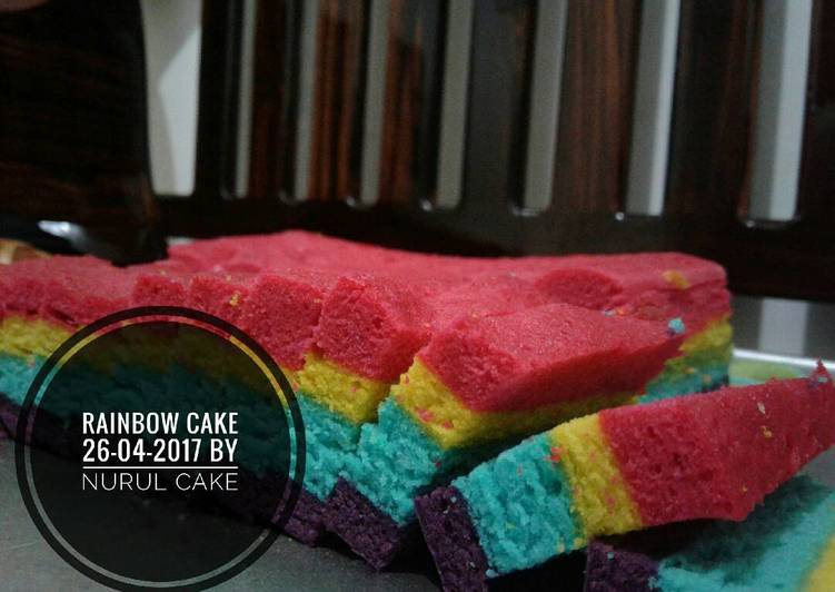 Resep Rainbow Cake (kukus) Kiriman dari Nurul Septian Ryan