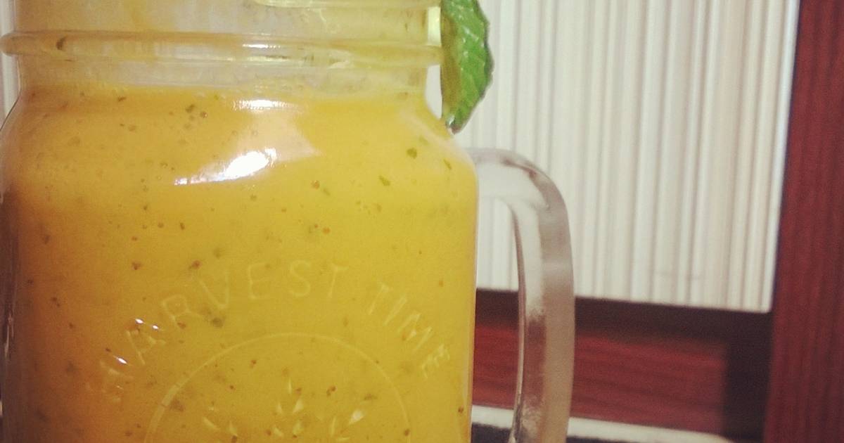 Resep smoothie mango minty lemon