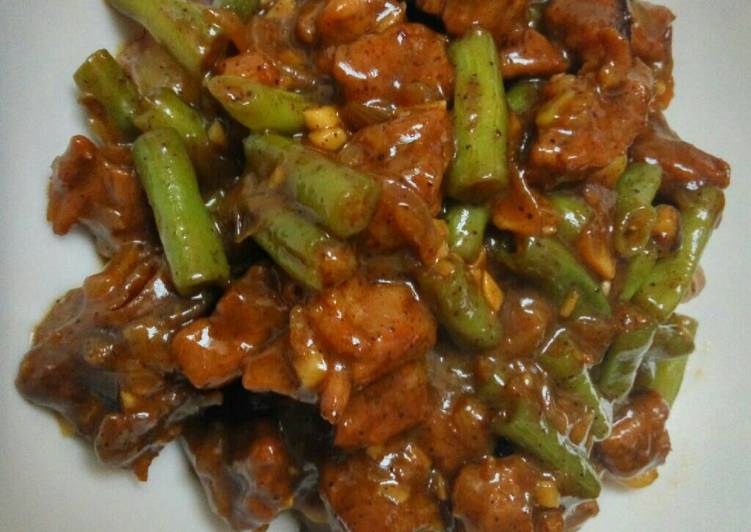 resep makanan Bistik Daging & Buncis