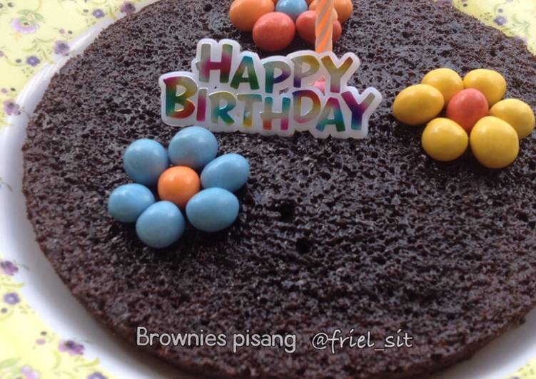 resep lengkap untuk Brownies pisang, no mixer