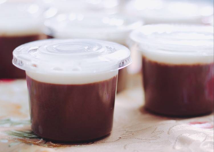 resep lengkap untuk Chocolate Pudding with Vla (ala KFC)