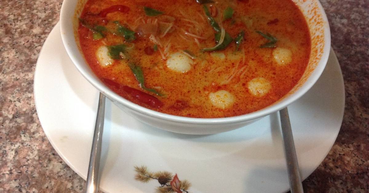 Resep Bihun Bakso  Ikan Kuah Kari Merah Ala Thailand oleh 