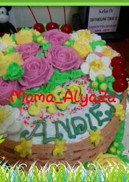 Kue tart bunga(Rainbow cake kukus)