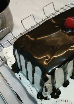 Sponge cake coklat putih telur with ganache super ekonomis