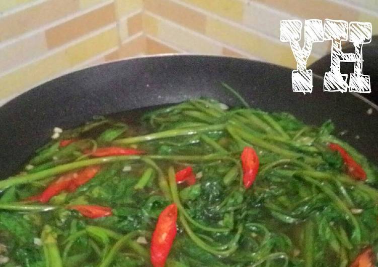 resep lengkap untuk Kangkung Garlic Saos tiram