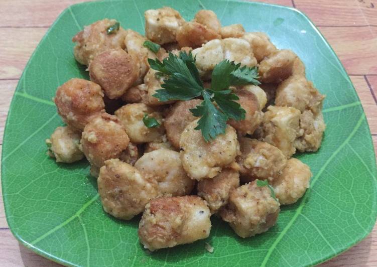 resep lengkap untuk Udang Tahu Saus Telur Asin