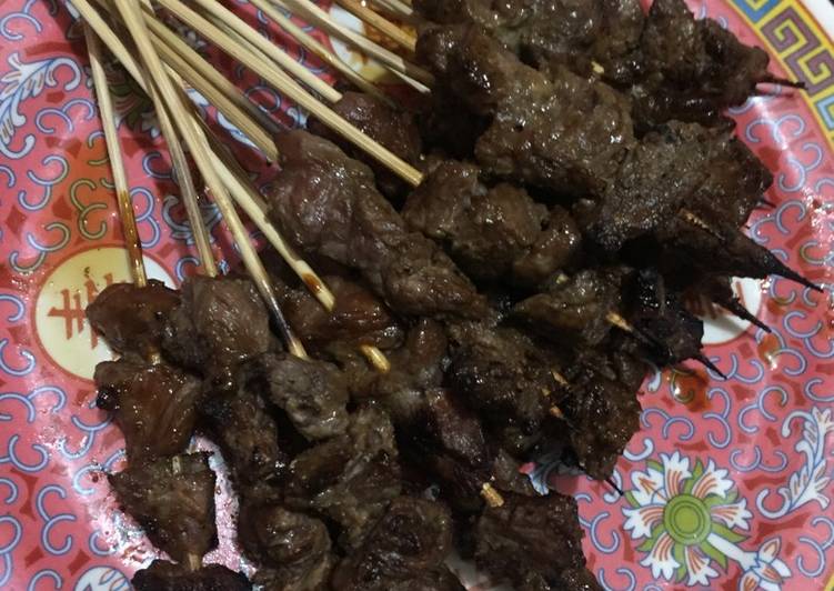 resep makanan Sate Daging Sapi Empuk #KitaBerbagi