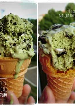 Ice cream matcha oreo eggless 4 bahan