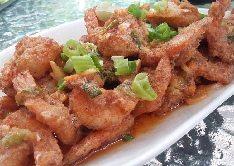 bahan dan cara membuat Udang krispi saus telor asin ala bunda jkb