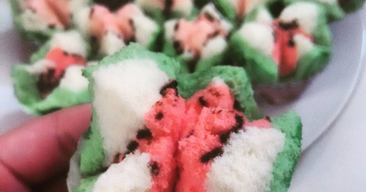 Resep Bolu Kukus Motif Semangka