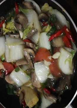 Tumis Jamur Kancing dan Sawi