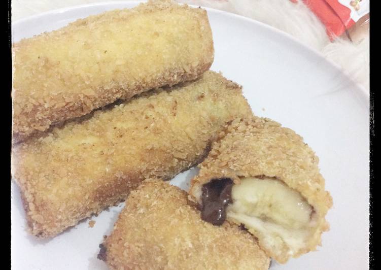 cara membuat Banana Choco Crispy