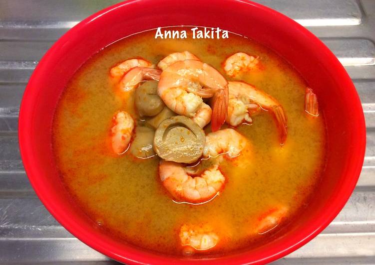 bahan dan cara membuat Tom Yam Kung (Udang) 5 Menit