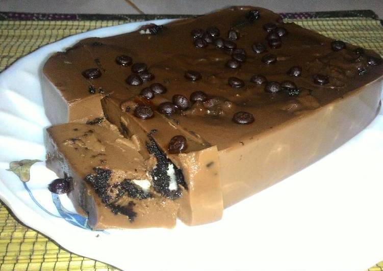 resep Puding Brownis Oreo Chocochips