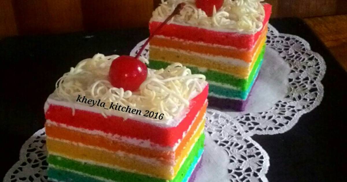 Resep Rainbow Cake Kukus Ny.Liem Super Lembut