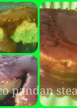 vanila choco pandan steam moist cake