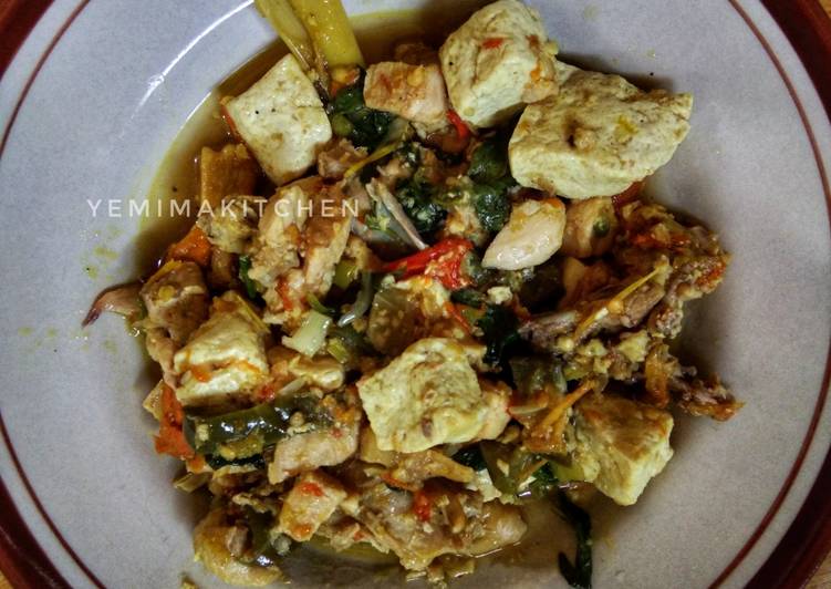 resep masakan Rica ayam+terong+tahu