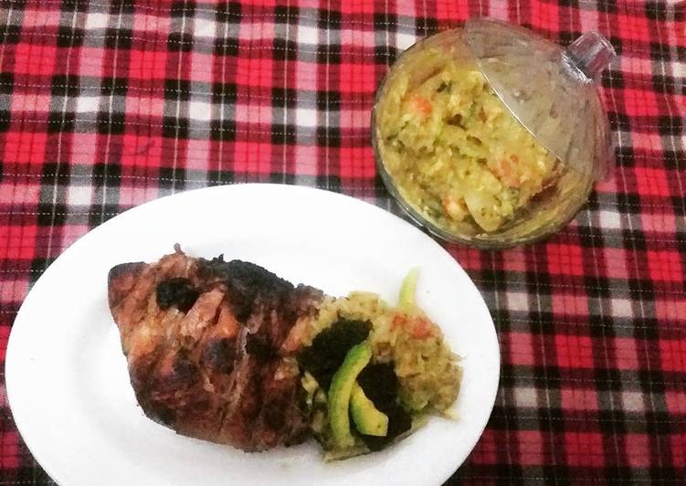 gambar untuk resep Roasted Chicken breast with guacamole sauce