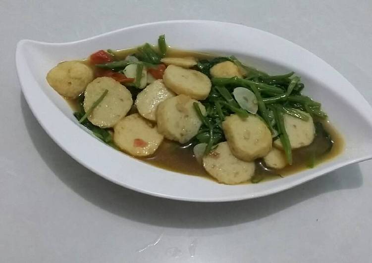 resep makanan Oseng Kangkung Baso Udang