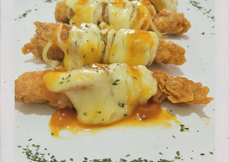 cara membuat Ayam asam manis mozzarella