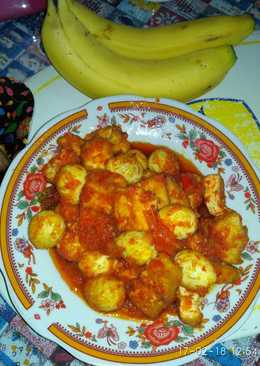 Telur puyuh tahu balado