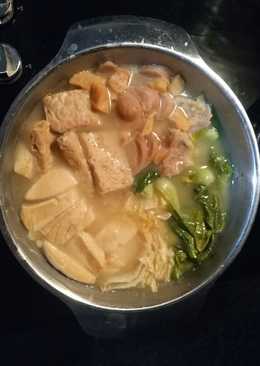 Sup tahu dan sayuran, simple nabe