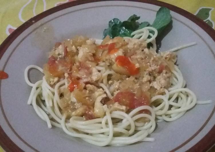 resep makanan Spaghetti saos sederhana