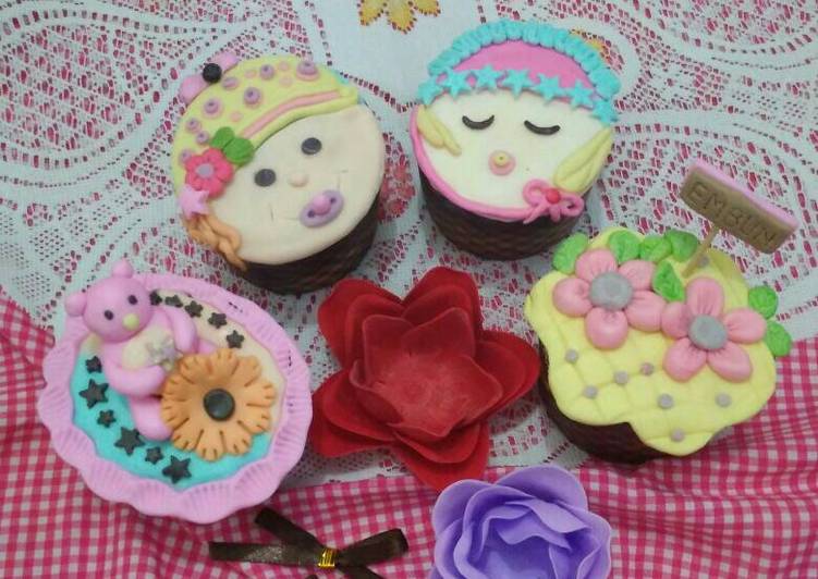 gambar untuk cara membuat Brownies Cupcake Fondant