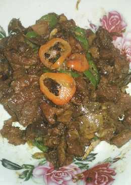 Daging sapi asam manis teriyaki