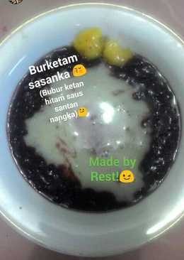 Burketam Sasanka (bubur ketan hitam saus santan nangka)ð