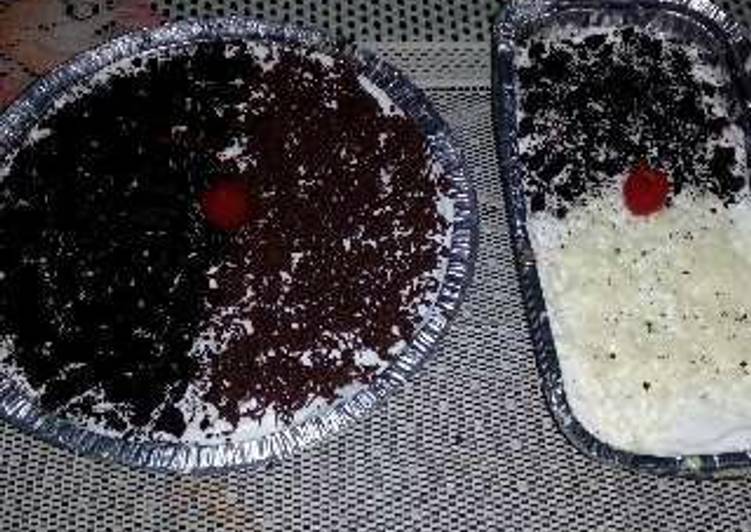 gambar untuk resep Puding Blackforest Fla Vanila mix Topping cokelat keju oreo