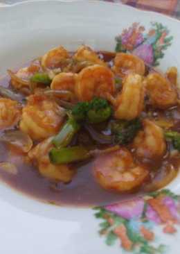 Udang Saus Mentega with Brocoli