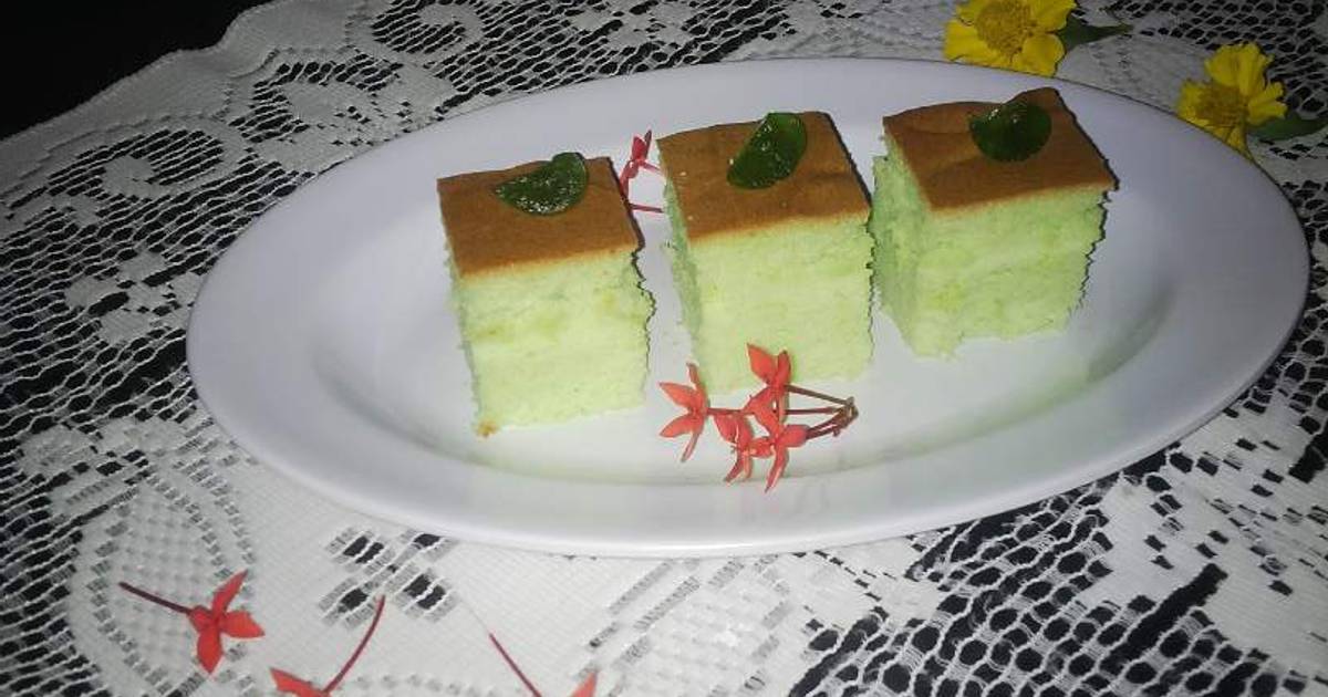 Resep Pandan Ogura Cake#moist banget!