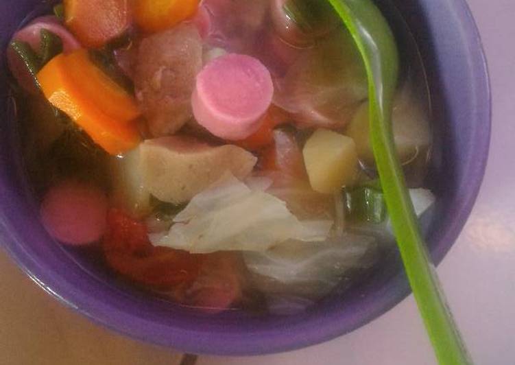 resep makanan Sayur sop baso&sosis