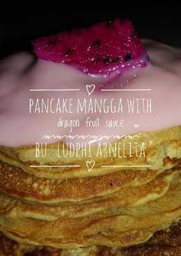 Pancake mangga teflon with sauce dragon fruit