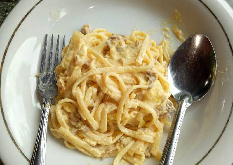 Resep Fettucini carbonara Kiriman dari Mutiara Asrina