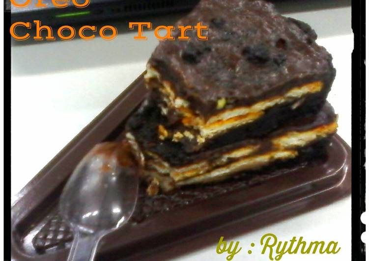 cara membuat Oreo Choco Tart-no bake