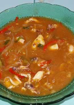 Cumi saus padang (pedas sedang)