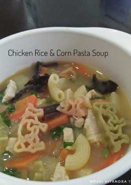 Chicken Rice & Corn Pasta Soup