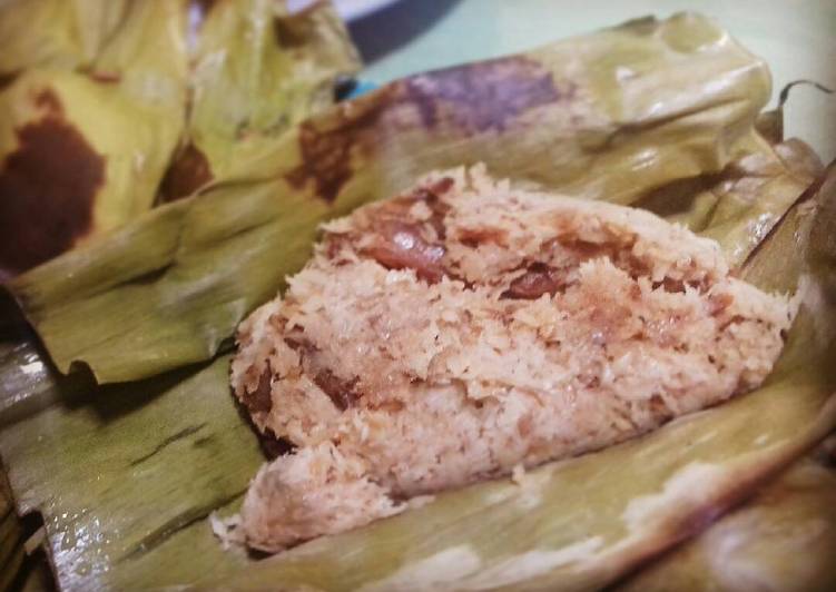 resep masakan Pepes kelapa muda ikan asin