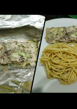 Baked Marlin with Lemon Sauce