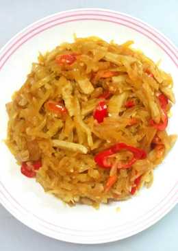 Oseng pepaya, bakso ikan