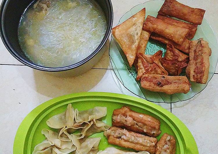 resep makanan Siomay, stik mozarella, tahu isi