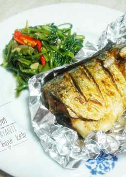 Ikan panggang with tumis kangkung#keto