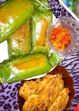 Nasi bakar ayam jamur pedas