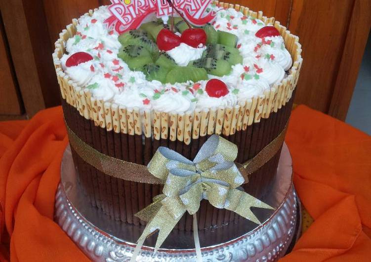 Resep Pocky Bday Cake Tiramisu Egg Drops Mixed Spongecake Chocolate