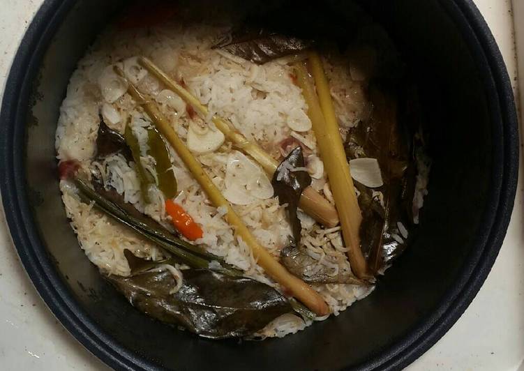 cara membuat Nasi liwet teri rice cooker cemplang cemplung