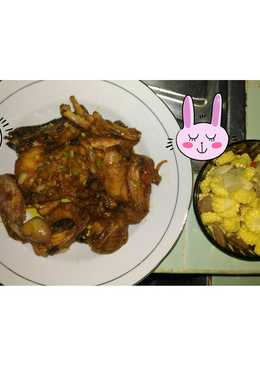 Ayam goreng mentega + tumis jagung nutren