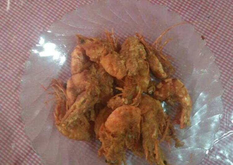 bahan dan cara membuat Udang goreng krispi